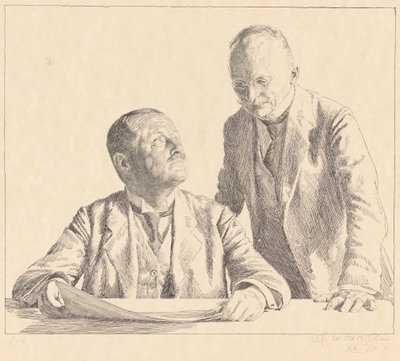 Dobbeltportræt af samlerne Guido von Usedom og Gustav von Houwald Samleren af Otto Greiner (signed by artist)