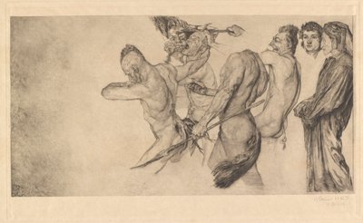 Dante og Virgil besøger helvede (Inferno Canto 22) af Otto Greiner