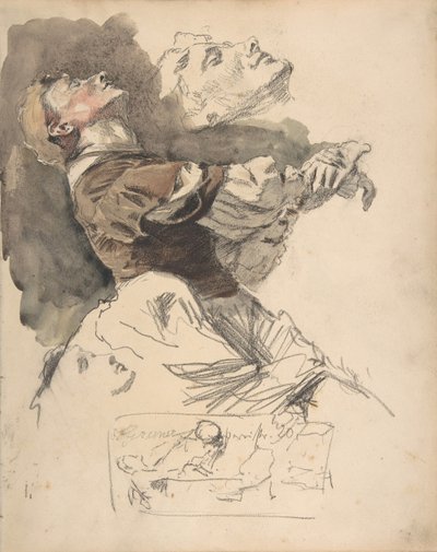 Studie af en kvindelig danser, slutningen af det 19.-begyndelsen af det 20. århundrede. af Otto Greiner