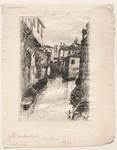 Kanal i Venedig, 1880. af Otto H. Bacher
