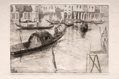 Raderinger af Venedig: Traghetto San Felice af Otto H. Bacher