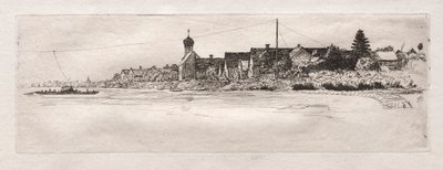 Færge ved Schwabel Weiss, 1879. af Otto H. Bacher