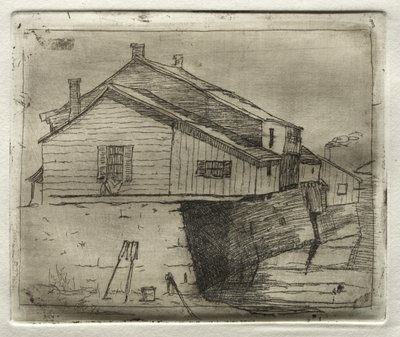 Hus over vand, 1878. af Otto H. Bacher