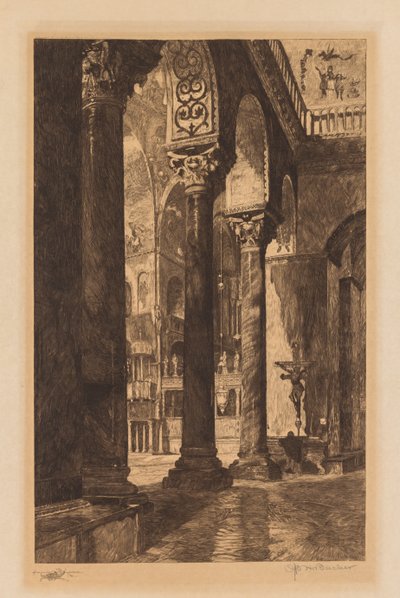 Interiør af St. Marks, Venedig. af Otto H. Bacher