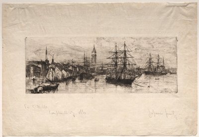 Skibsfart og hertugpaladset, 1880. af Otto H. Bacher