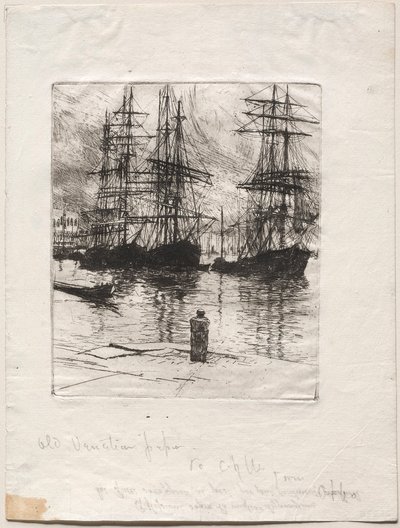 Tre skibe, Venedig, 1880. af Otto H. Bacher