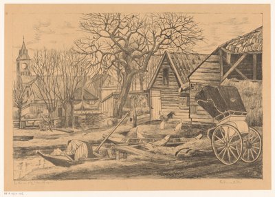 Landsby ved vandet af Otto Hanrath (signed by artist)