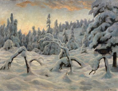 Granskov efter snefald af Otto Henning