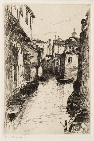 En kanal i Venedig, ca. 1880-82 (radering) af Otto Henry Bacher