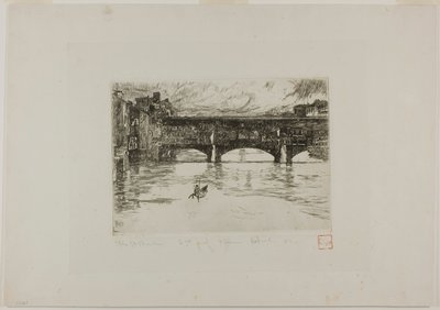 Ponte Vecchio, ødelagt plade af Otto Henry Bacher