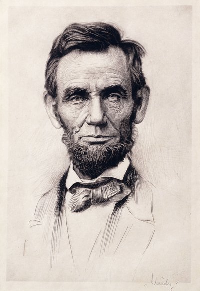Portræt af Lincoln (gravering) af Otto Henry Schneider