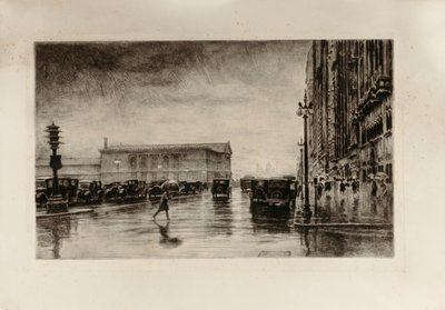 Regnvejrsdag, Michigan Avenue af Otto J. Schneider
