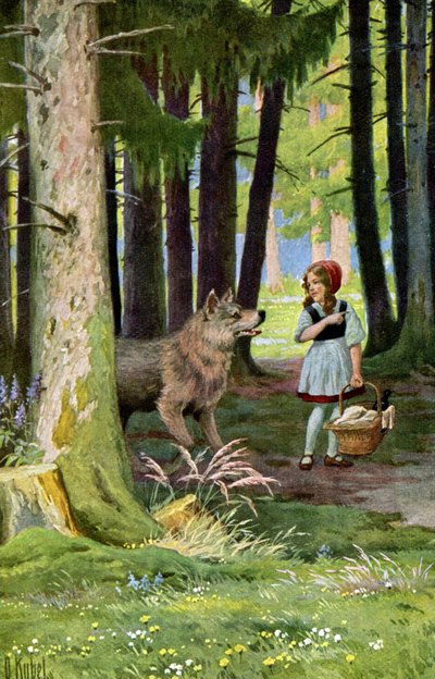 Rødhætte, ca. 1900 (postkort) af Otto Kubel