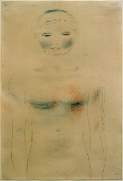 Frontal halvfigur. Fra den lyserøde serie af Otto Meyer Amden
