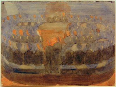 Forberedelse (bøn i spisestuen). Undersøgelse (overordnet sammensætning) af Otto Meyer Amden