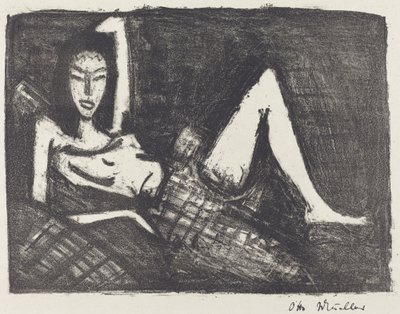 Pige på en sofa af Otto Müller