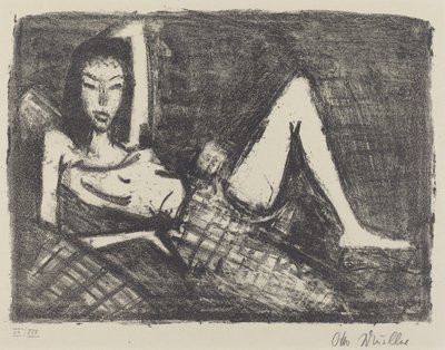 Pige på en sofa af Otto Müller