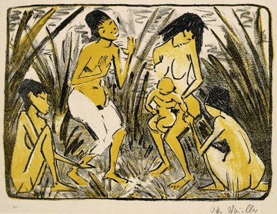 Opdagelsen af Moses, 1920 af Otto Mueller