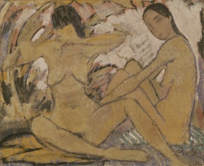 Two Women Sitting, ca. 1914 (se 274026 for verso) af Otto Mueller