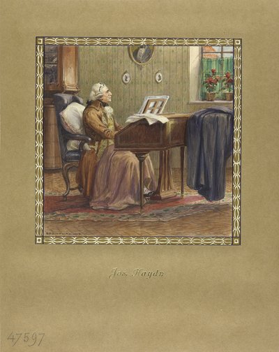 Joseph Haydn ved flyglet, 1917 af Otto Robert Nowak