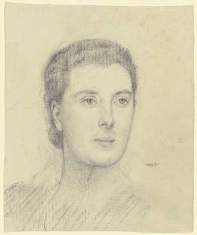 Portræt af en dame (Margret Freebody?) af Otto Scholderer