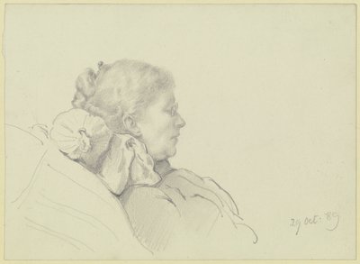Luise Scholderer læser af Otto Scholderer