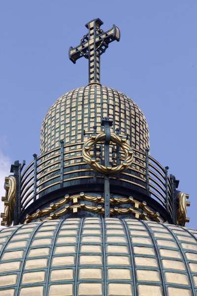Am Steinhof (The Church of St Leopold) - kirkekuppel, Wien, Østrig (foto) af Otto Wagner