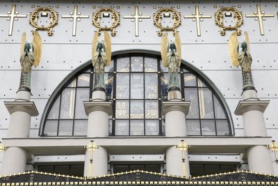 Am Steinhof kirke (kirke Leopld) designet af Otto Wagner, Wien, Østrig (foto) af Otto Wagner