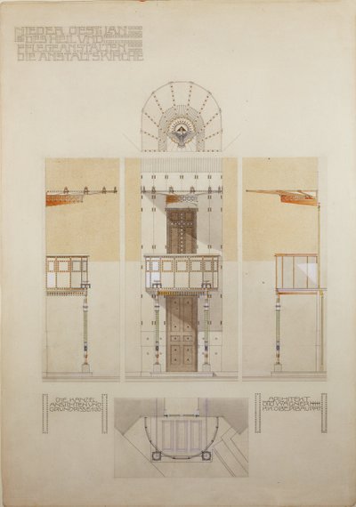 Skitse til prædikestolen i kirken i Steinhof, Wiens centrale hospital for psykisk syge ... af Otto Wagner