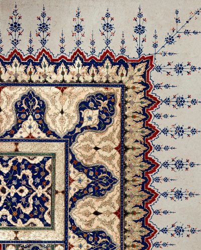 Osmannisk kunst: sidedetalje af codex B 373, miniature. 16. århundrede. Istanbul, Topkapi Sarayi Museumsbibliotek af Ottoman School