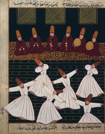 Ritual af de hvirvlende dervisher i Konya af Ottoman School