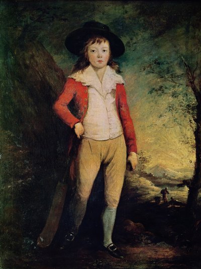 Portræt af William Seward med en Cricket Bat, ca. 1788-91 af Ozias Humphry