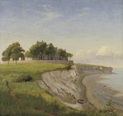 Højerup Church on the Cliffs of Stevns, Zealand af P.C. Skovgaard