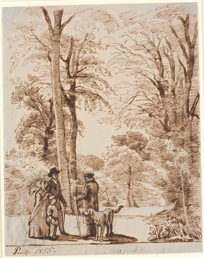 Skovvej med figurer. Islinge af P.C. Skovgaard