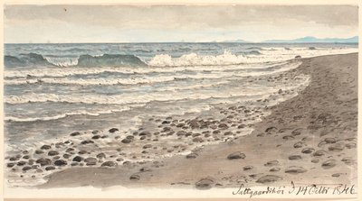 Strandbred med udsigt over Kattegat mod Kullen. af P.C. Skovgaard
