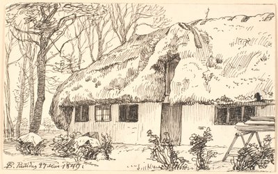 Tagdækket bondehus på Læsø af P.C. Skovgaard