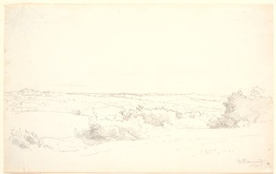 Udsigt over et bakket landskab. af P.C. Skovgaard