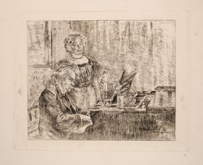 Edvard og Nina Grieg ved klaveret af Peder Severin Krøyer