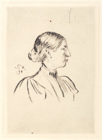 Portræt af Anna Ancher, profil af Peder Severin Krøyer