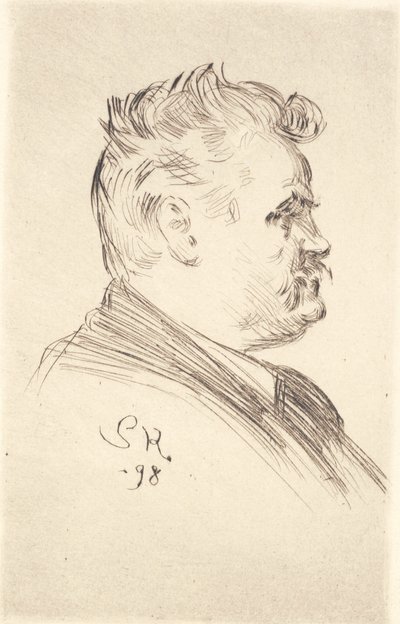 Portræt af Carl Locher, profil af Peder Severin Krøyer