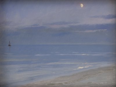 Skagen Strand i måneskin af Peder Severin Krøyer