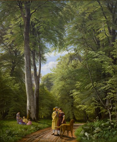 Bøgeskov i maj. Motiv fra Iselingen. af P. C. Skovgaard