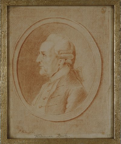 Wilhelm Friedrich Bach, 1782 (rødt kridt på papir) af P. Guelle or Gulle