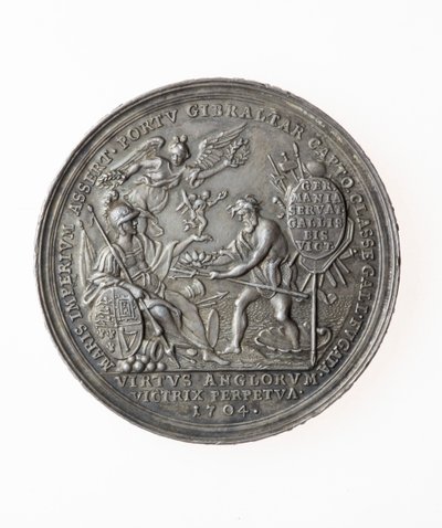 Medalje til minde om britiske sejre, 1704 (sølv) af P. H. Muller