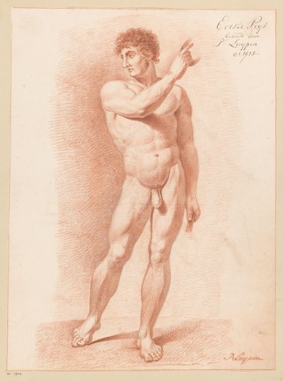Stående mandlig nøgen, set fra fronten (1. pris 1815) af P. Luypen