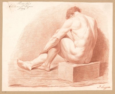 Siddende mandlig nøgen, set på bagsiden (2. pris 1809) af P. Luypen