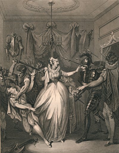 Rizzios død, 1566, 1794-1812 af P Rothwell