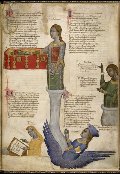 Fire muser fra Regia Carmina af Convenevole da Prato af Pacino di Buonaguida