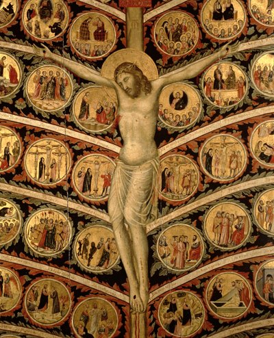 Livets træ, ca. 1310 tempera på panel, detalje af 80607 af Pacino di Buonaguida