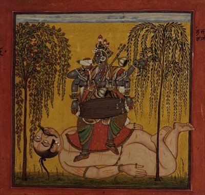 63.1147 Bhadrakali, fra en tantrisk tekst, Basohli, Himachal Pradesh af Pahari School
